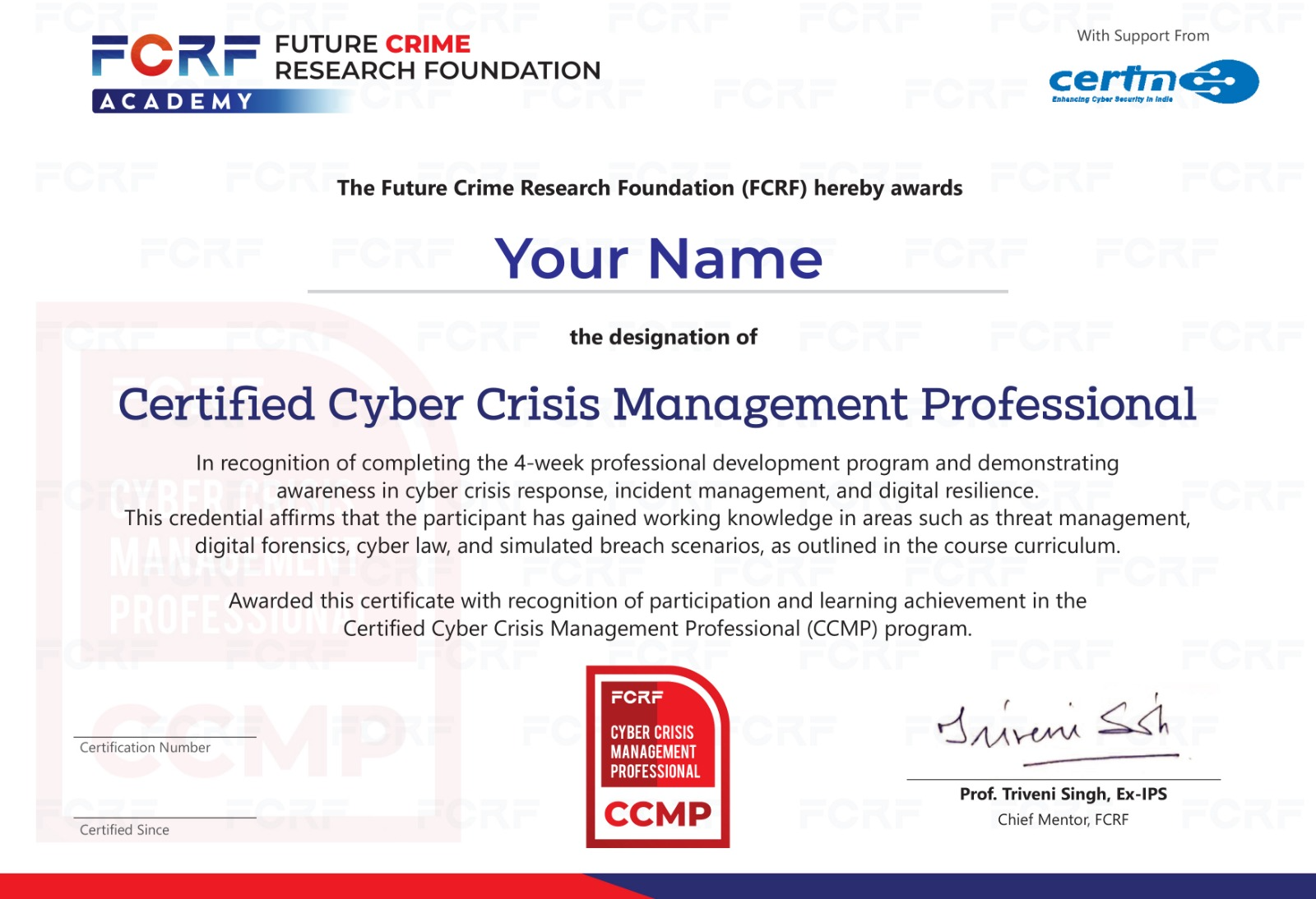 Certificate displayed on laptop